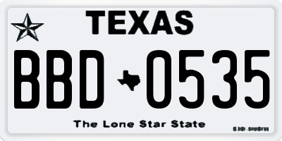 TX license plate BBD0535