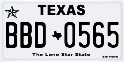 TX license plate BBD0565