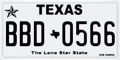 TX license plate BBD0566