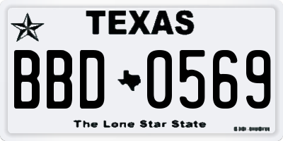 TX license plate BBD0569