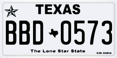 TX license plate BBD0573