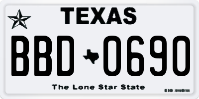 TX license plate BBD0690