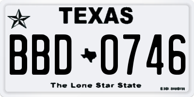 TX license plate BBD0746