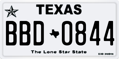 TX license plate BBD0844