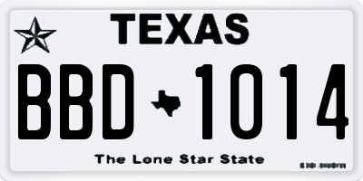 TX license plate BBD1014