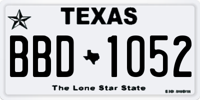 TX license plate BBD1052