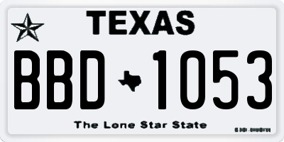 TX license plate BBD1053