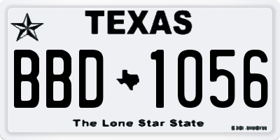 TX license plate BBD1056