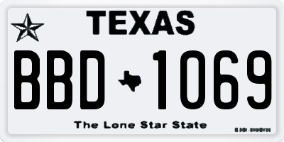 TX license plate BBD1069