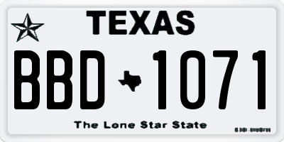 TX license plate BBD1071