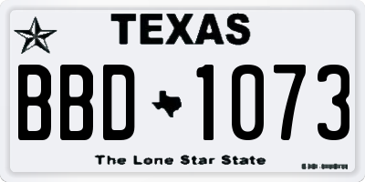 TX license plate BBD1073