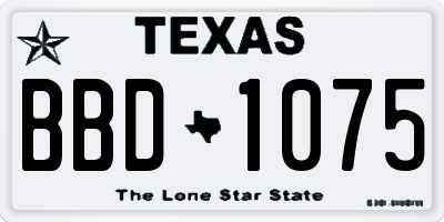 TX license plate BBD1075