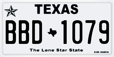 TX license plate BBD1079