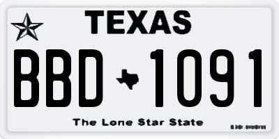 TX license plate BBD1091