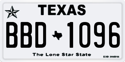 TX license plate BBD1096