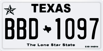 TX license plate BBD1097