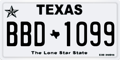TX license plate BBD1099