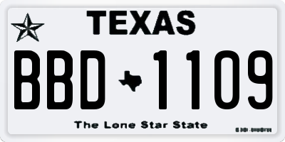 TX license plate BBD1109