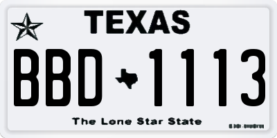 TX license plate BBD1113