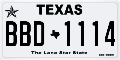 TX license plate BBD1114