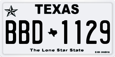 TX license plate BBD1129