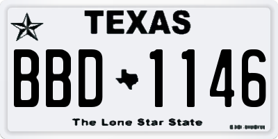 TX license plate BBD1146