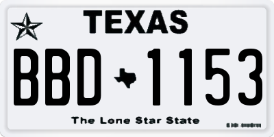 TX license plate BBD1153