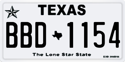 TX license plate BBD1154