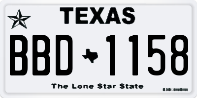 TX license plate BBD1158