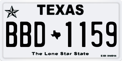 TX license plate BBD1159