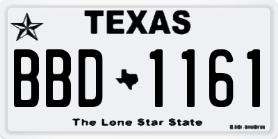 TX license plate BBD1161