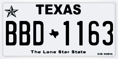 TX license plate BBD1163