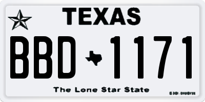 TX license plate BBD1171