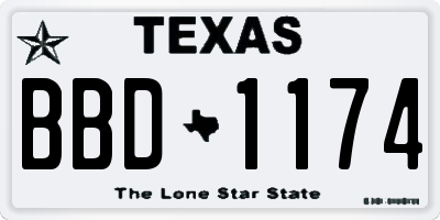 TX license plate BBD1174