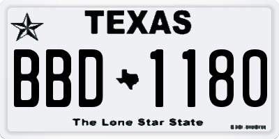 TX license plate BBD1180