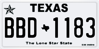 TX license plate BBD1183
