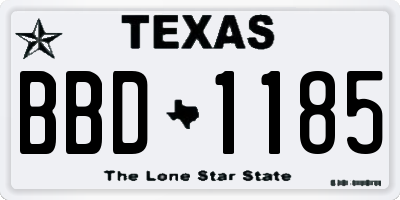TX license plate BBD1185