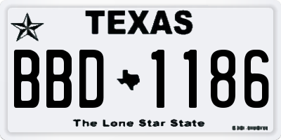 TX license plate BBD1186