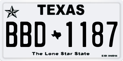TX license plate BBD1187