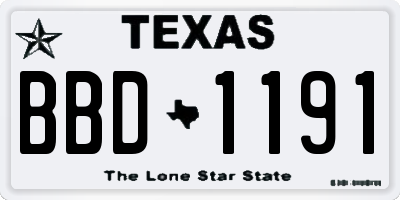 TX license plate BBD1191