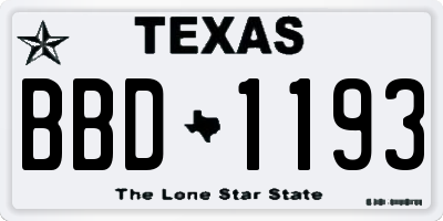 TX license plate BBD1193
