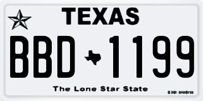 TX license plate BBD1199