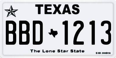 TX license plate BBD1213