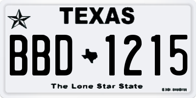 TX license plate BBD1215