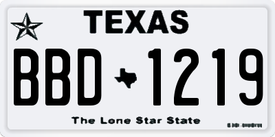 TX license plate BBD1219