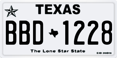 TX license plate BBD1228