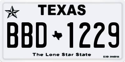 TX license plate BBD1229