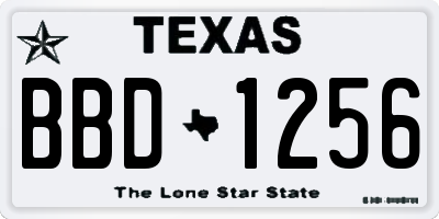 TX license plate BBD1256