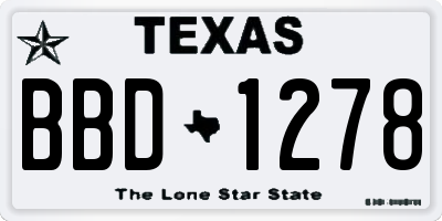 TX license plate BBD1278