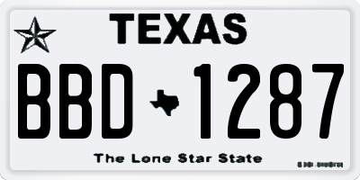 TX license plate BBD1287